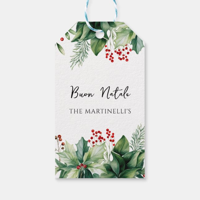 Italienischer Weihnachtsbüon Natale Geschenkanhänger (Rückseite)