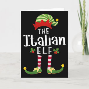 Italienischer Weihnachtself passendes Schlafanzug Karte
