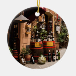 Italienischer Weinladen in Montepulciano, Toskana Keramik Ornament