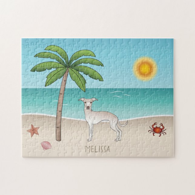 Italienischer Windhund an einem tropischen Sommers (Horizontal)