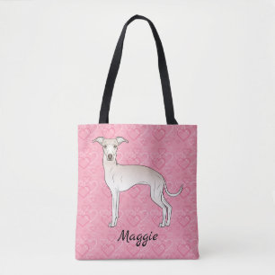 Italienischer Windhund Cream Süßer Hund Auf Rosa H Tasche