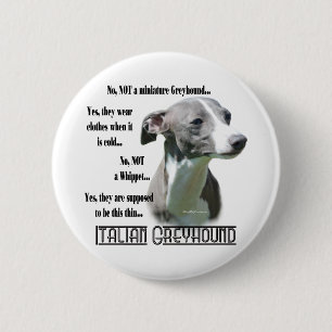 Italienischer Windhund FAQ-Knopf Button