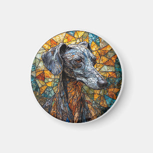 Italienischer Windhund Glasmalerei Kunst Magnet