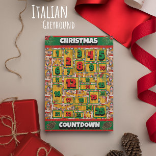 Italienischer Windhund-Hund Countdown Weihnachten