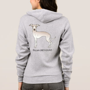 Italienischer Windhund-Hund in Creme mit individue Hoodie