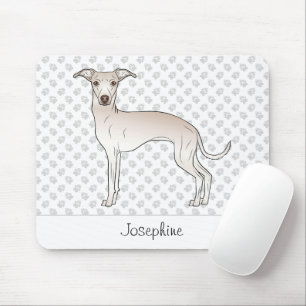 Italienischer Windhund-Hund mit individuellem Name Mousepad