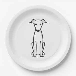 Italienischer Windhund-HundeCartoon Pappteller