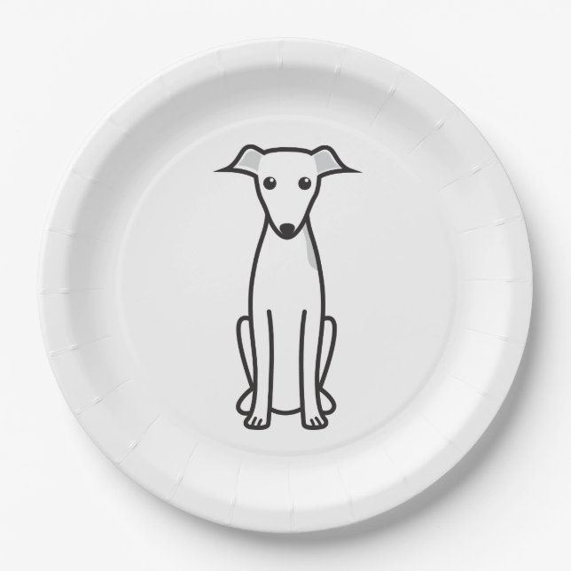 Italienischer Windhund-HundeCartoon Pappteller (Vorderseite)