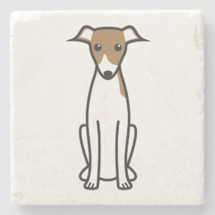 Italienischer Windhund-HundeCartoon Steinuntersetzer
