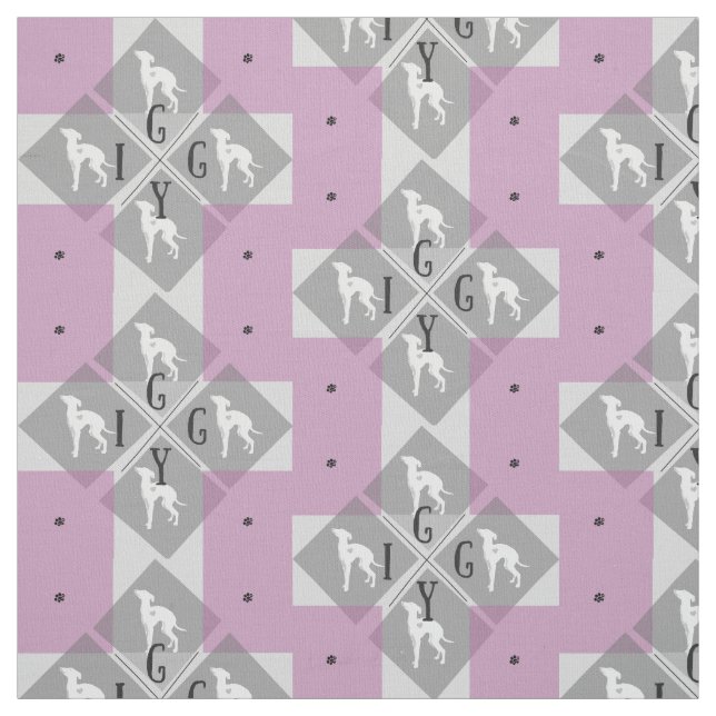 Italienischer Windhund-Hundediamant Joann Gewebe Stoff (Muster)