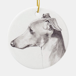 Italienischer Windhund-Hundekunst-Verzierung Keramik Ornament