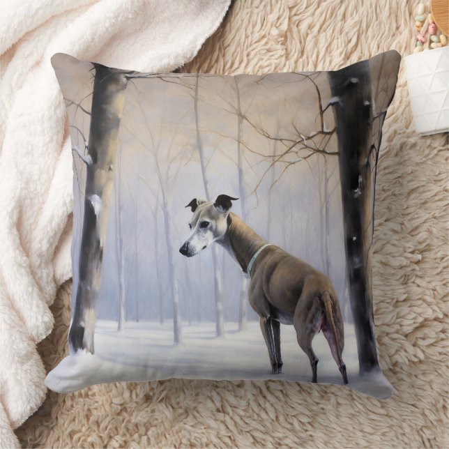 Italienischer Windhund lassen es Schnee Weihnachte Kissen (Decke)