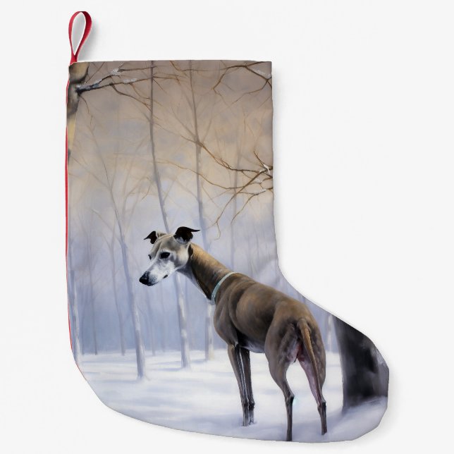 Italienischer Windhund lassen es Schnee Weihnachte Kleiner Weihnachtsstrumpf (Vorderseite)