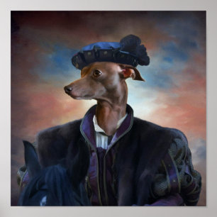 Italienischer Windhund-Leinwand-Druck Poster