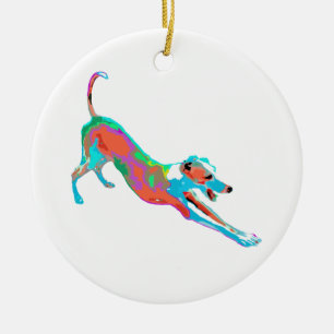 Italienischer Windhund-Schmuck Keramik Ornament