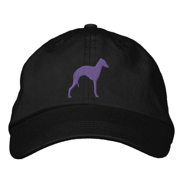Italienischer Windhund-Silhouette Bestickte Kappe (Vorderseite)