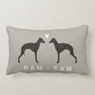 Italienischer Windhund-Silhouette-Liebe - Lendenkissen