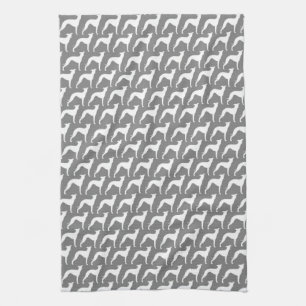 Italienischer Windhund-Silhouette-Muster Iggies Geschirrtuch