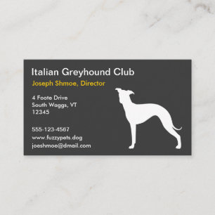 Italienischer Windhund-Silhouette Visitenkarte