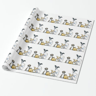 Italienischer Windhund-Trio Geschenkpapier