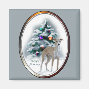Italienischer Windhund-Weihnachtsgeschenke Magnet