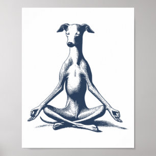 Italienischer Windhund Whippet Iggy meditiert Lotu Poster