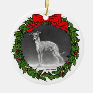 Italienischer Windhund Zeichnend von Glenda S. Har Keramik Ornament
