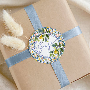 Italienischer Zitronen-Junggesellinnenabschied Gra Runder Aufkleber