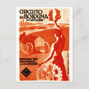 Italienisches Auto Racing 1908 Postkarte
