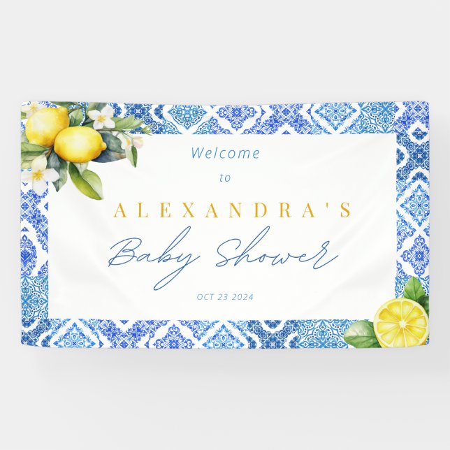 Italienisches Banner für Lemon Baby Dusche (Horizontal)