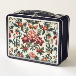 Italienisches Barock. Chic Blume und Blätter Metall Brotdose