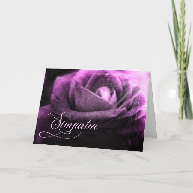 Italienisches Beileid Lila Rose Karte (Vorderseite)
