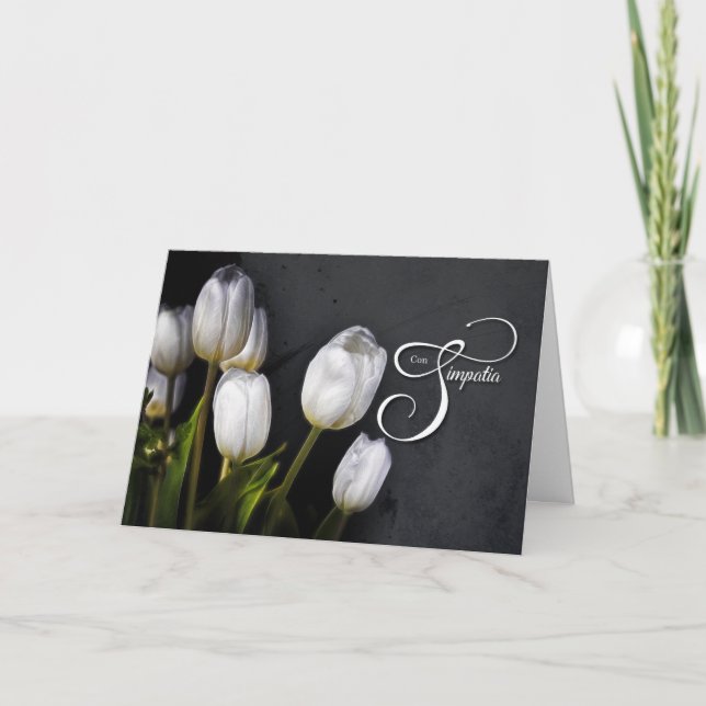 Italienisches Beileid White Tulips Bouquet gestört Karte (Vorderseite)