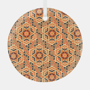 Italienisches Bodengeometrisches Muster, vintage M Ornament Aus Glas