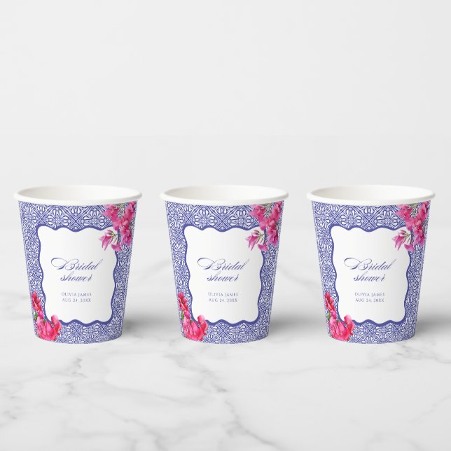 Italienisches Bougainvillea-Brautparty Pappbecher (Multi)
