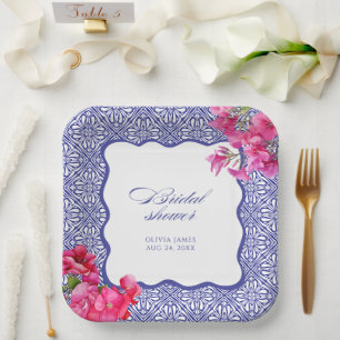 Italienisches Bougainvillea-Brautparty Pappteller