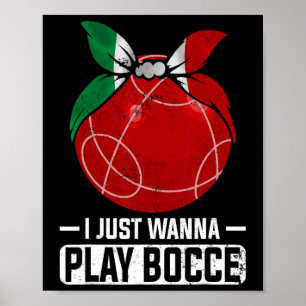 Italienisches Bowling Game Italy Bocci Player Bocc Poster