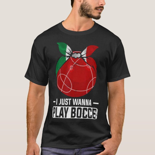 Italienisches Bowling Game Italy Bocci Player Bocc T-Shirt (Vorderseite)