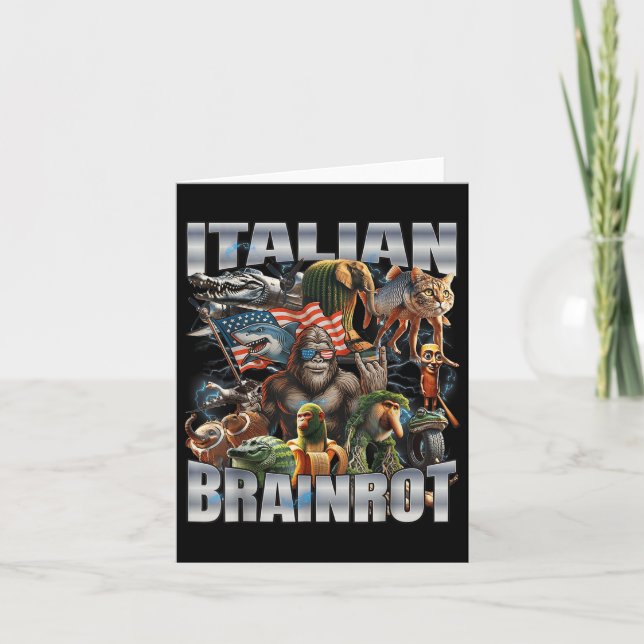 Italienisches Brainrot Big Meme 4. Juli Flag Foot Karte (Vorderseite)