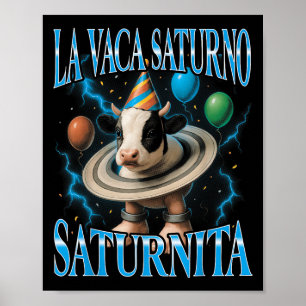 Italienisches Brainrot-Meme La Vaca Saturno Saturn Poster