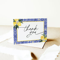 Italienisches Brautparty für blaue Tile Danke Kart