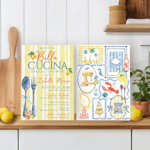 Italienisches Brautparty Lemon Blue Bella Cucina Einladung