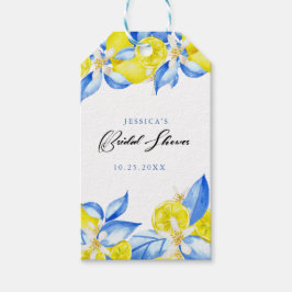 Italienisches Brautparty Lemon Floral Geschenkanhänger