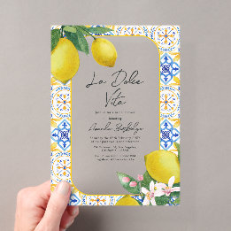 Italienisches Brautparty Tile & Lemon - La Dolce V Acryleinladungen