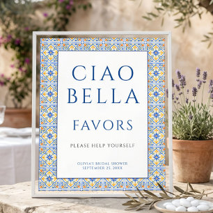 Italienisches Ciao Bella Favors Schild Junggeselli