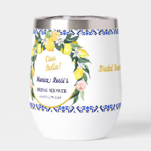 Italienisches Citrus Lemon Blue Tiles Brautparty