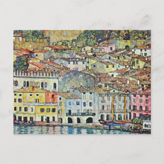 Italienisches Dorf Malcena am Gardasee von Klimt Postkarte
