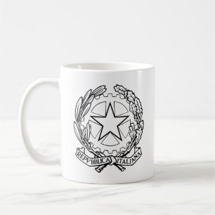 Italienisches Emblem - Schwarze Kontur Kaffeetasse
