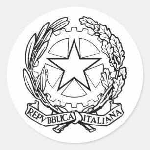 Italienisches Emblem - Schwarze Kontur Runder Aufkleber