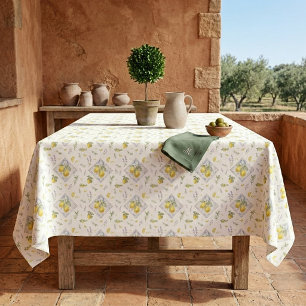 Italienisches Erbe Riviera-Dining Aquarell Zitrone Tischdecke
